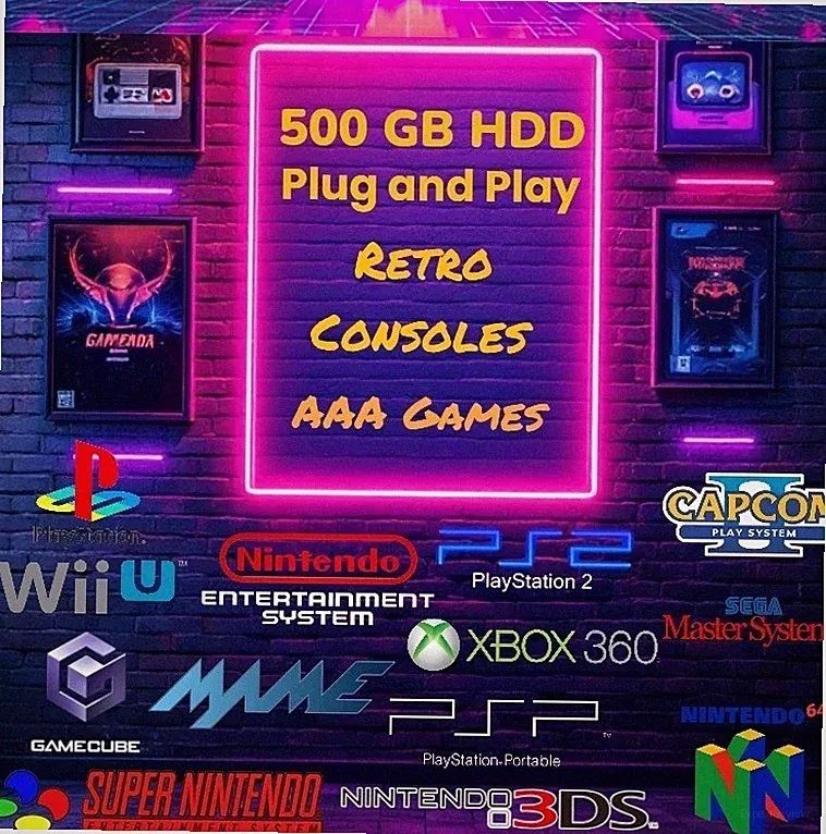 500GB HDD / Retro Consoles System - PC Only.